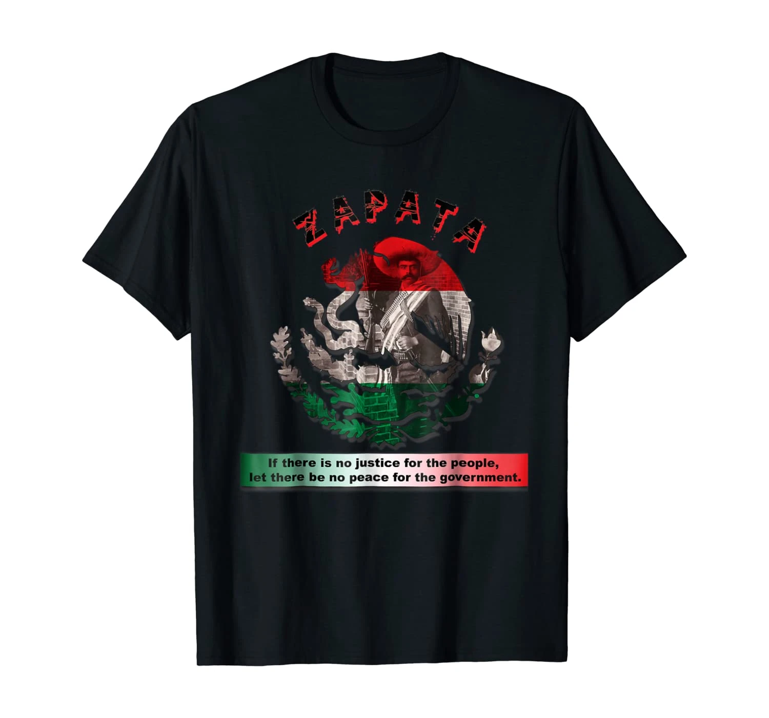 

Mexican Revolution Folk Hero Emiliano Zapata Mexican Flag T-Shirt Summer Cotton Short Sleeve O-Neck Men's T Shirt New S-3XL