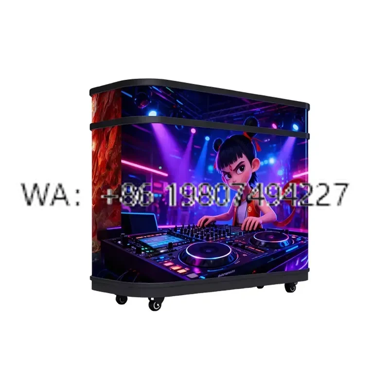 Curved LED DJ Booth P1.8 P2.5 Custom Table with Video Screen for Nightclub Bar Stage Event Professional Portable
