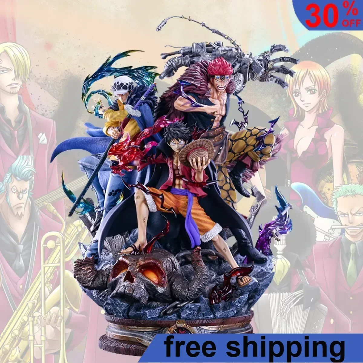 

20cm One Piece Anime Figures Luffy Figure Kid Trafalgar 3 Captain Action Figurine Doll Collection Ornament PVC Model Gift Toys