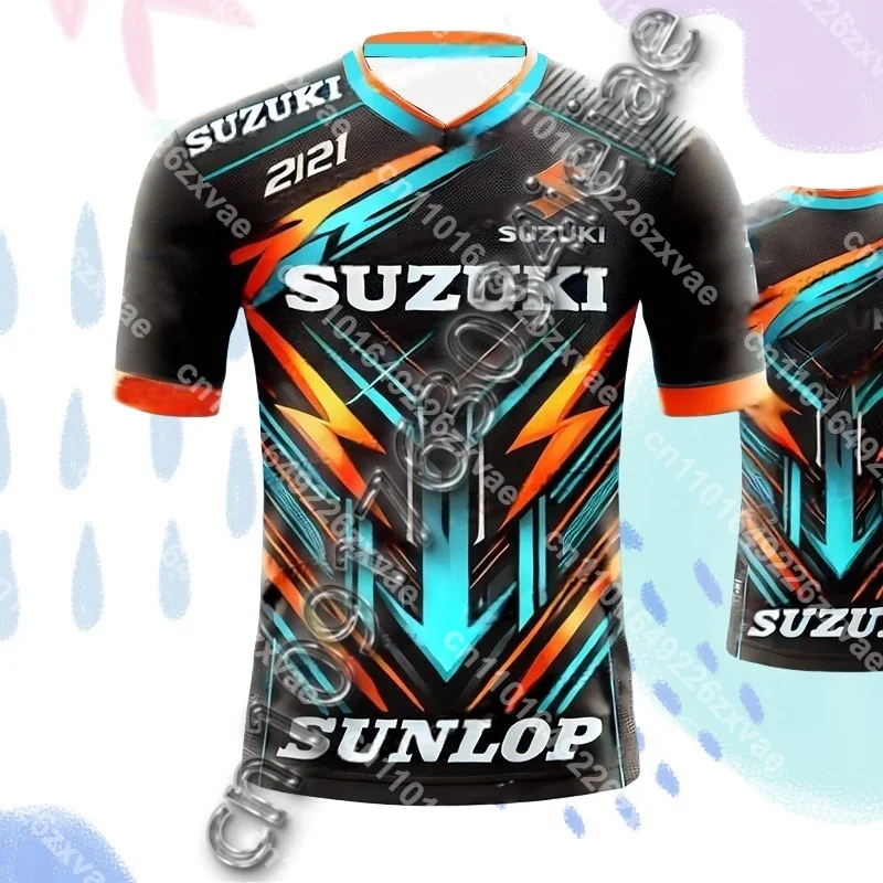 

Suzuki Bike Jersey Chatgpt Design Модная дышащая зарубежная футболка для гонок на мотоциклах Спортивная быстросохнущая футболка с короткими рукавами