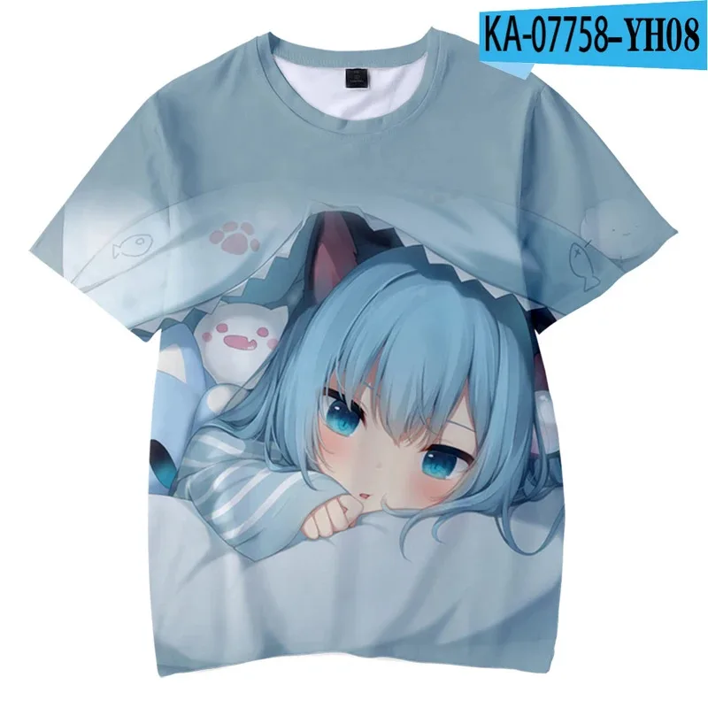 Manga cute girl nekoha Shizuku 3D T-shirt men women cosplay T shirt o neck short sleeve cute fashion tshirt unisex clothing