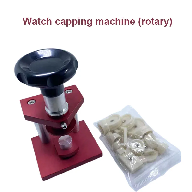 Professional Watch Press Closer Spiral Capping Machine Back Cover Manual Watchmaker Repairing Supplies With 20 Adhesive Films