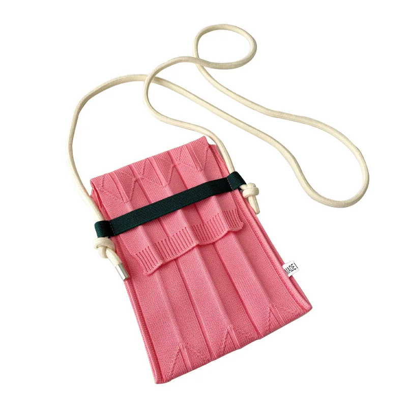 Bolso cruzado pequeño de tejido a la moda para mujer, bandolera plisada de órgano, Mini bolso de hombro plegable con correas largas para teléfono