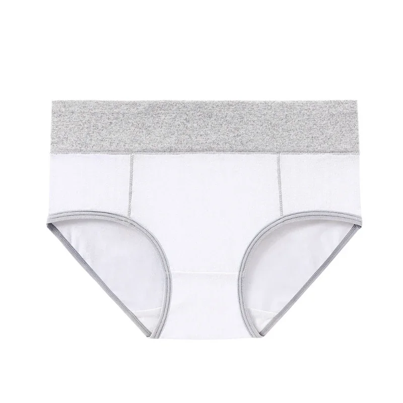Women Soft Cotton Panties Patchwork Briefs Lingerie Ladies High Cut Full Coverage Underpants Plus Size Underwear