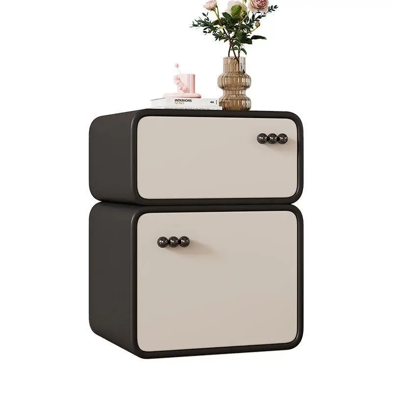 

Home Decorative Wholesale Price Light Luxury Bedroom Furniture Leather Cabinet Bedside Table Modern Wood Nightstand
