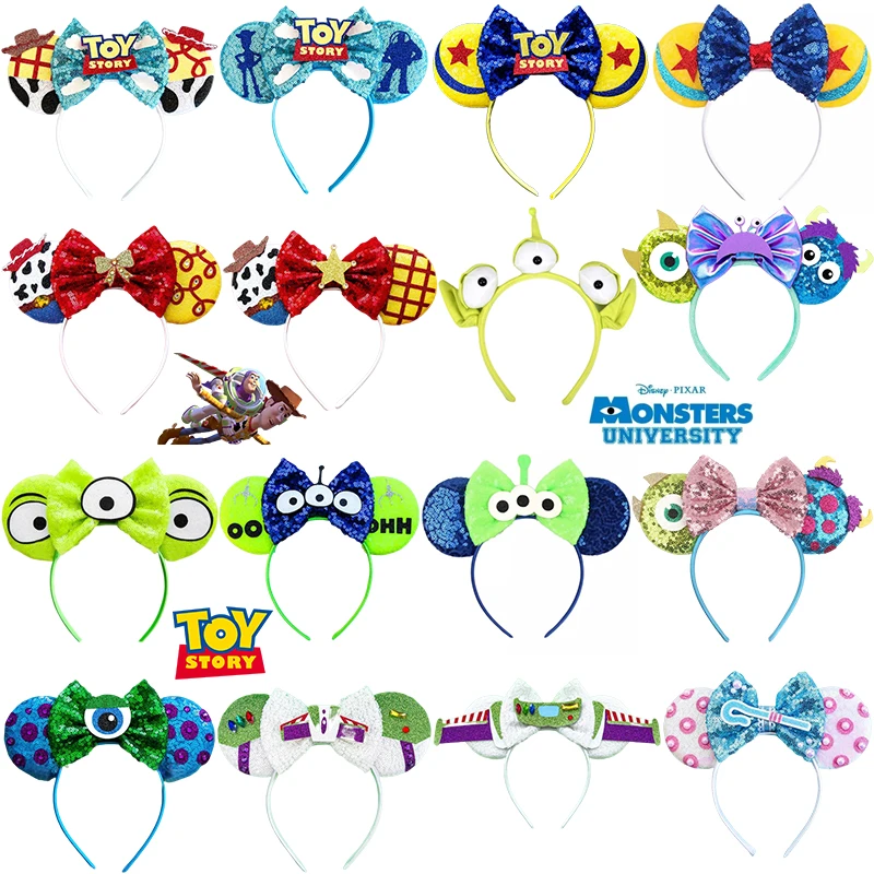 

Disney Toy Story Headbands for Women Mickey Ears Hairbands Girls Pixar Alien Headwear Kids Woody Buzz Lightyear Hair Accessories