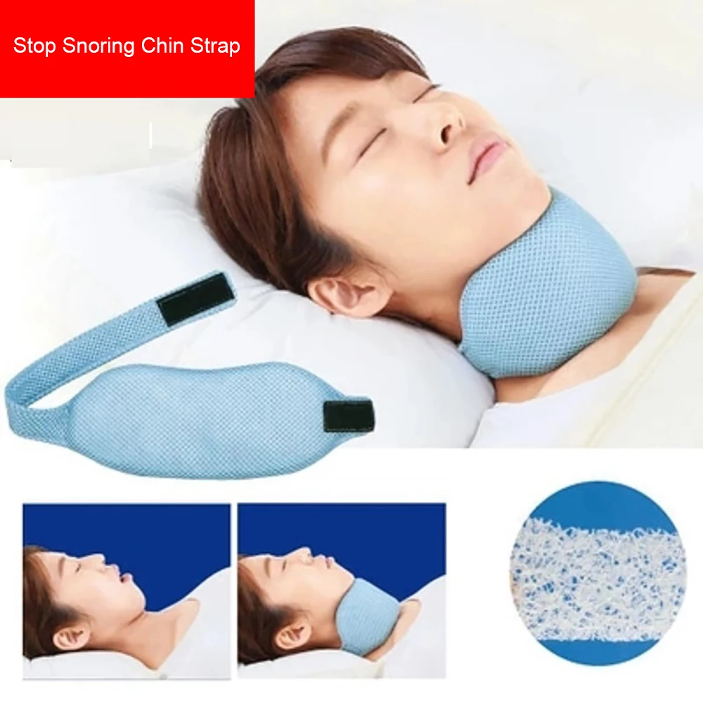 Adjustable Anti Snoring Neck Brace Strap Stop Snore Jaw Belt Anti Apnea Chin Support Strap Night Sleeping Aid Tool Sleep Well