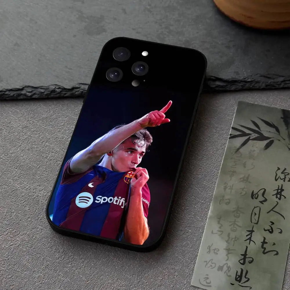 جراب هاتف Gavi Pedri لهاتف IPhone17 16 15 14 13 Pro Max 11 12 غطاء سيليكون أسود صغير