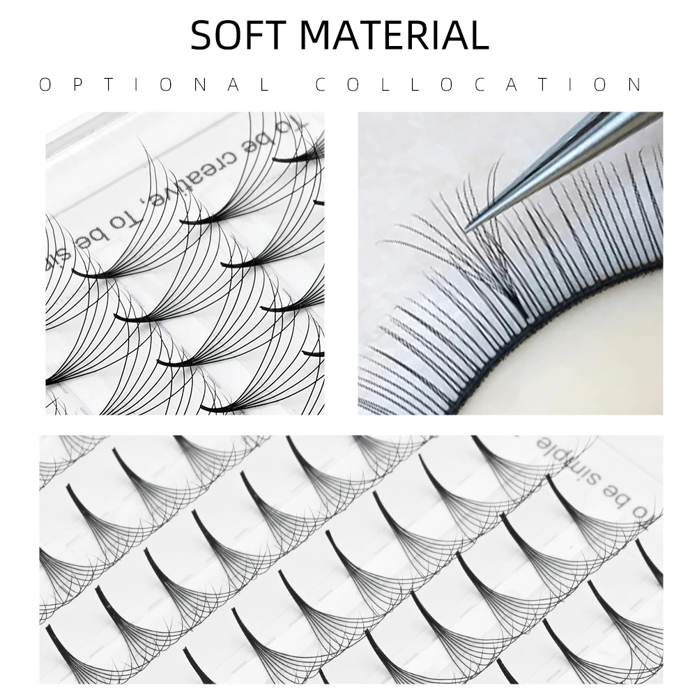 NAGARAKU Pointy Base Lashes Premade Volume Fans Eyelash Extension 0.07mm 4D 5D 6D 10D Sharp Thin Stem Russian Fans Ready