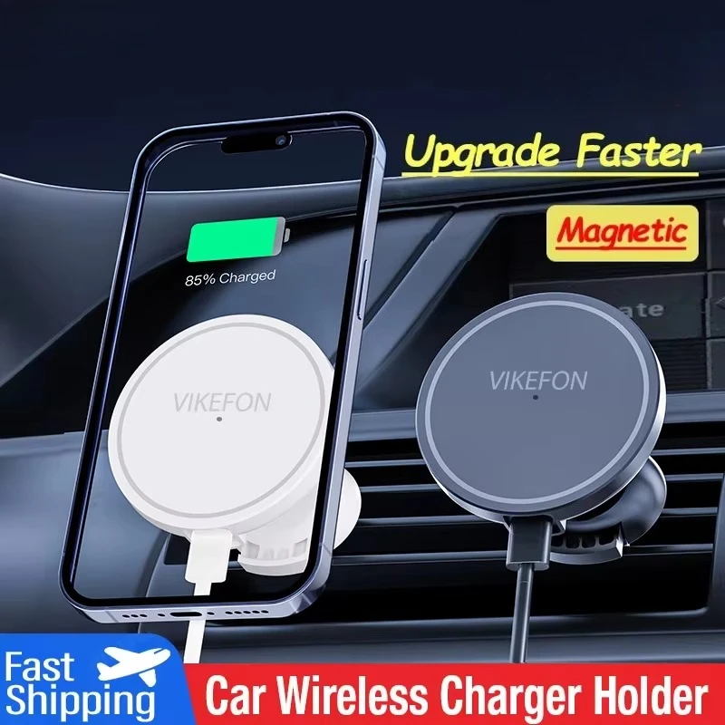 

Магнитный автомобильный держатель для мобильного телефона, беспроводное зарядное устройство для iPhone 15, 14, 13, 12 Pro Max, мини-вентиляционная подставка для быстрой автомобильной зарядки