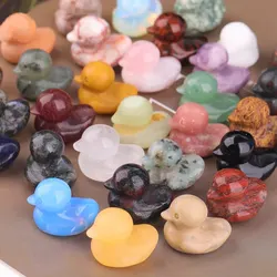 1pc Natural Crystal Stone Duck Hand Carved Ornaments, Crystal Original Stone Animal Ornaments