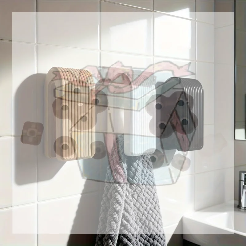 【CC】3D Printed Auto-locking Towel Hanger Gravity Wall Mount Novelty Towel Rack Home Decor Gift