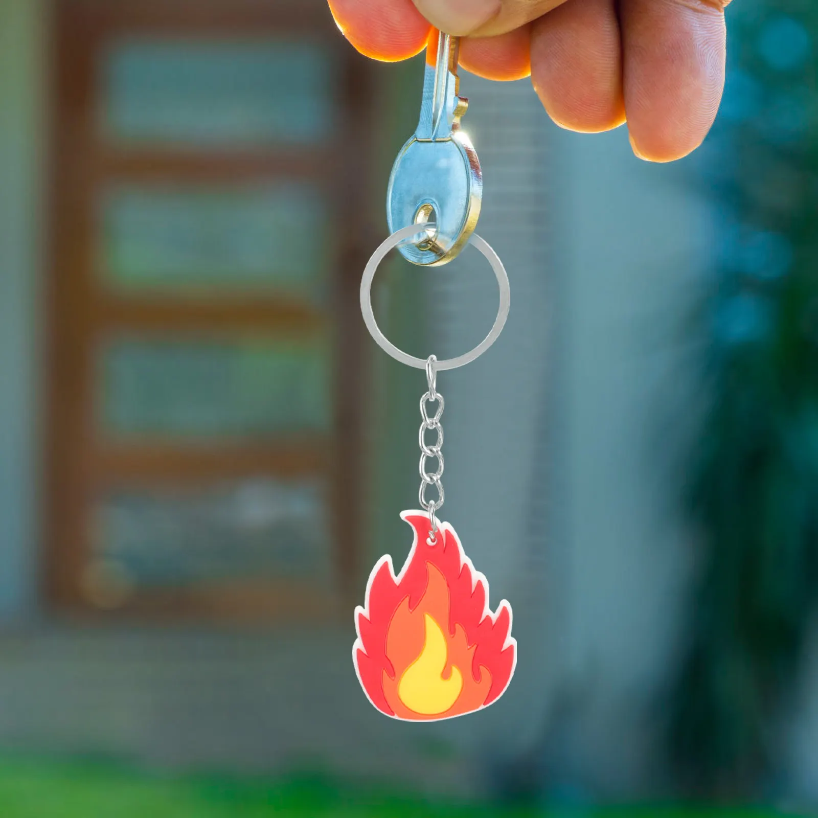 12 Pcs Fire Fighting Car Charm Keychain Delicate Firefighter Keychains Bag Pendant