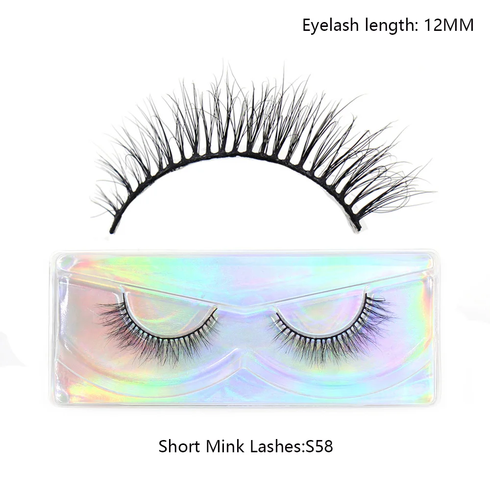 LEHUAMAO Maquiagem Korte Natuurlijke Nertsen Wimpers Pluizige Piekerige Wimpers Volume 12mm-15mm Valse Wimpers Wimper Extensio make-up - afbeelding 1