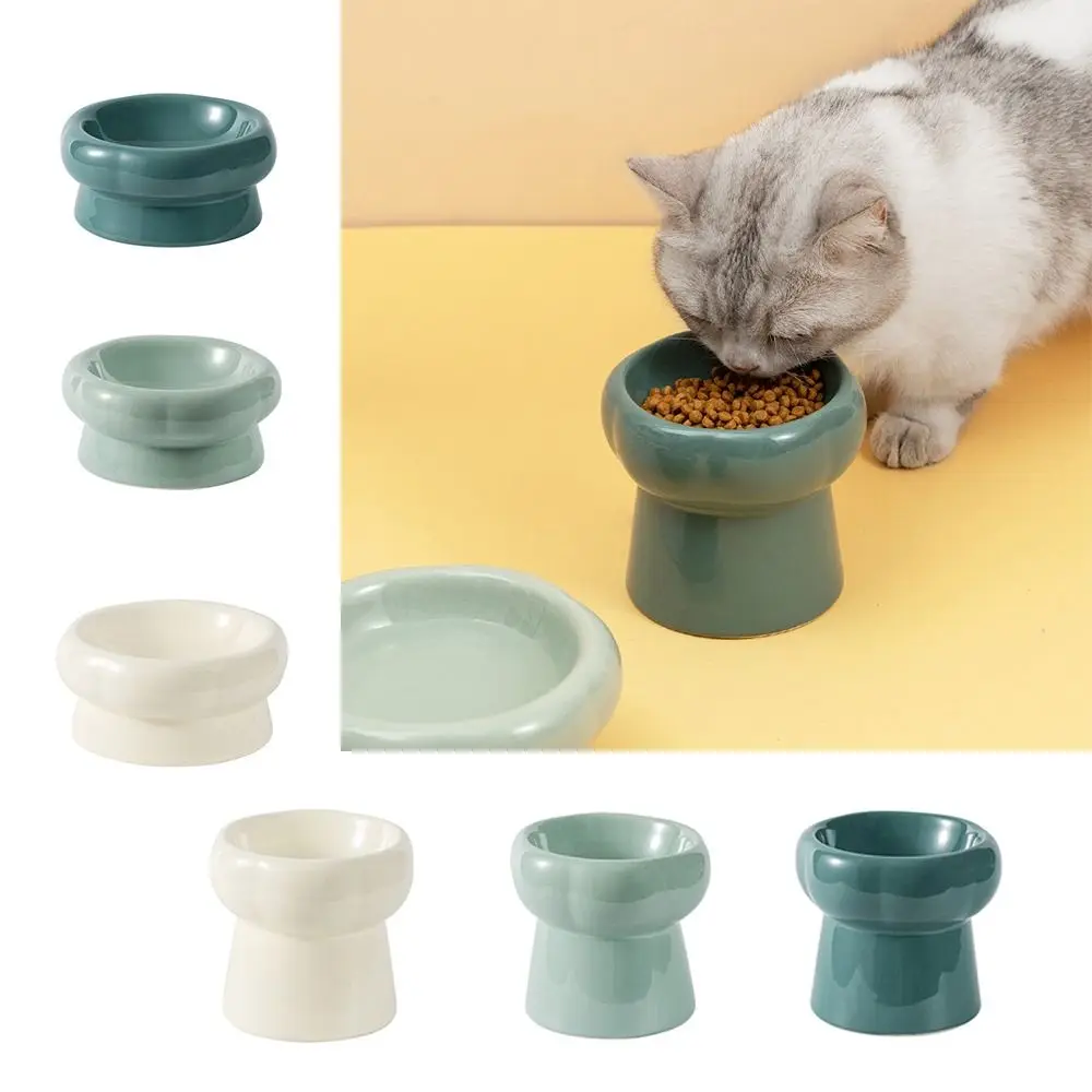 Ceramic Cat Bowl Petal Shaped Pet Anti Overturning Bowl Dog Food Bowl Animal Accessories