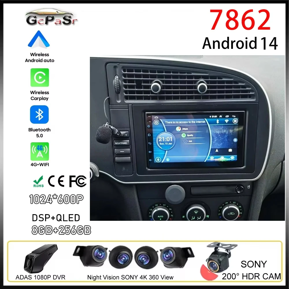 Car Radio android For Saab 3 2007-2010 carplay car head unit