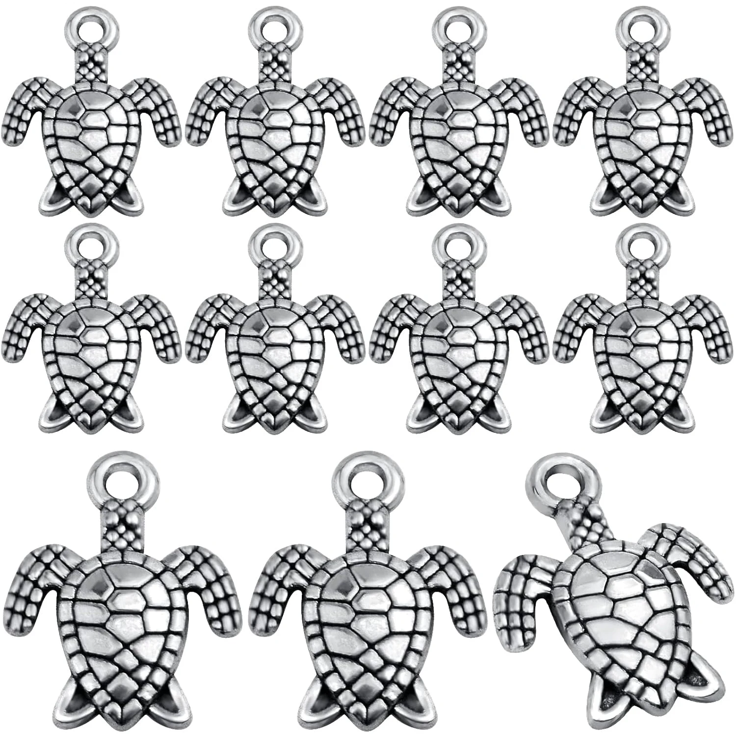 

60 шт. подвесок в виде морских черепах из сплава, кулоны-черепахи, подвески-животные для изготовления серег, ожерелий, браслетов, украшений