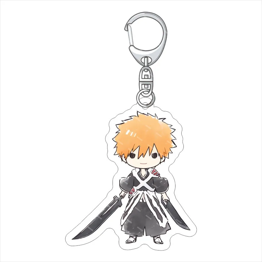 Japan Cartoon BLEACH Anime Figures Kurosaki Ichigo Shinji Hirako Aizen Sousuke Cosplay Q Version Acrylic Keychains Xmas Gift