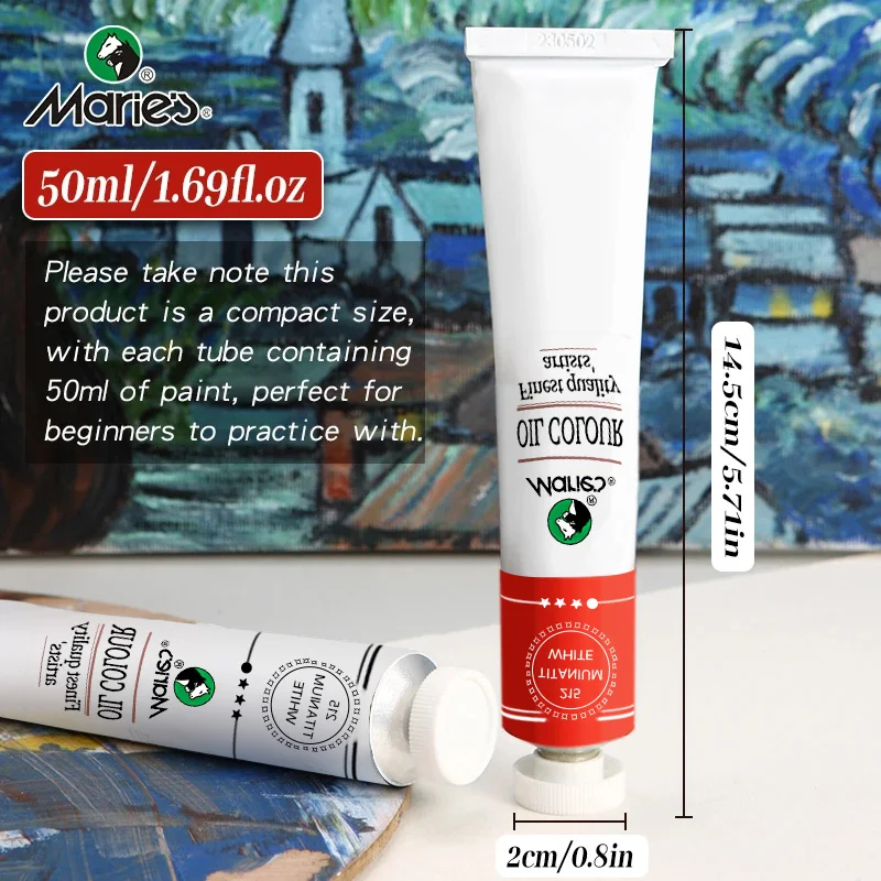 50ml Marie's Oil Paints,Professional Oil Based Pigments Art Supplies for Craft Painting,Rich Colors,Gifts for Artist,Beginners image 5