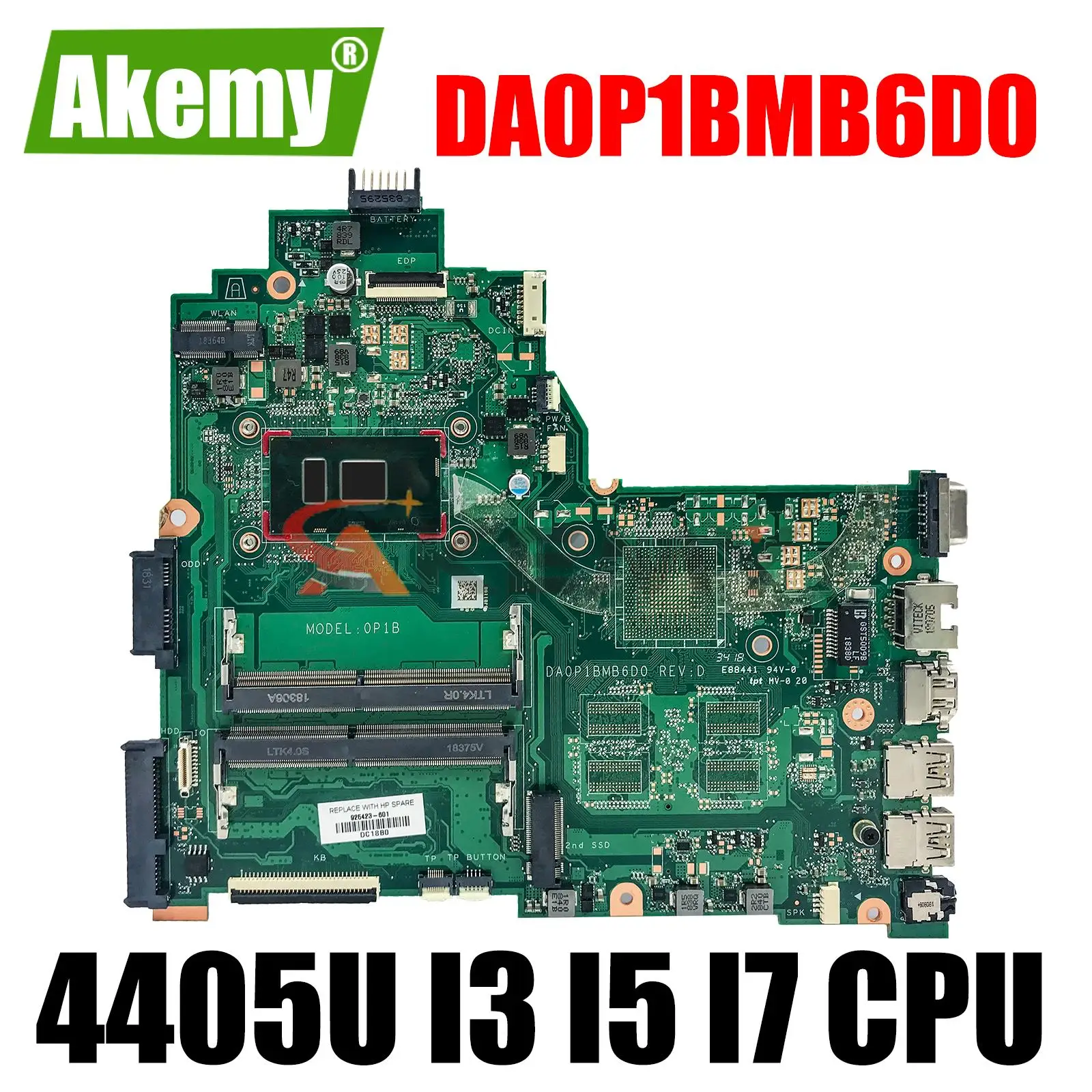 

For HP 14-BS 240 G6 Series Laptop Motherboard DA0P1BMB6D0 w/ 4415U 4405U I3 I5 I7 CPU mainboard 925423-001 925430-601 925431-001