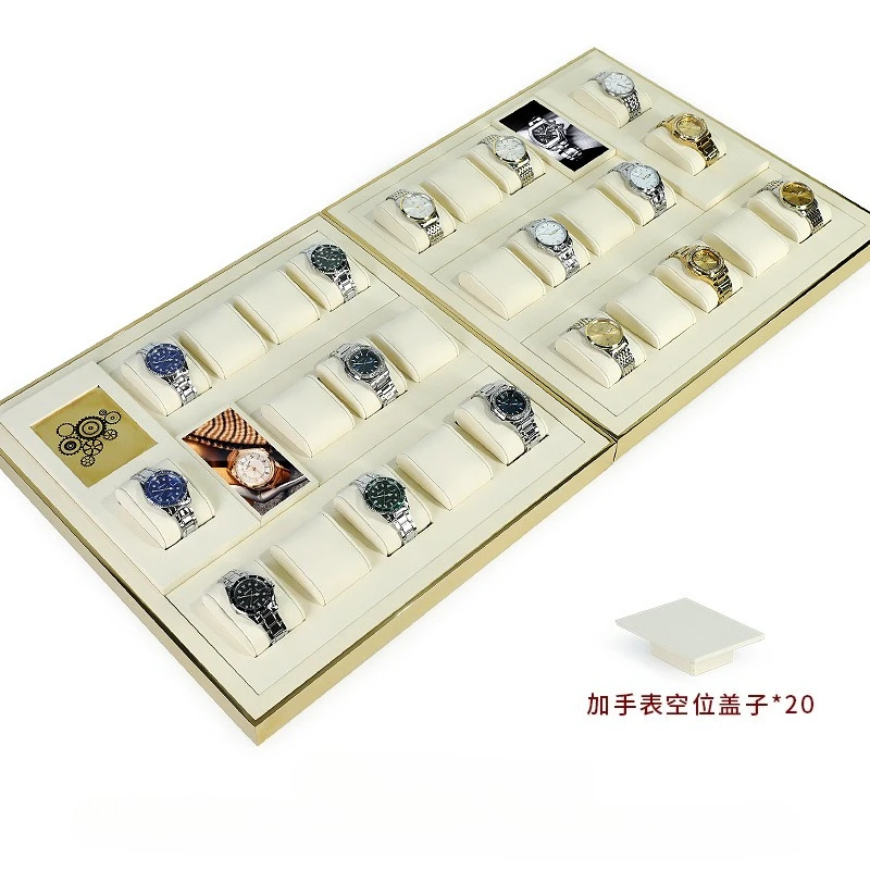 

New jewelry display props, beige microfiber watch display set, watch bracelet holder
