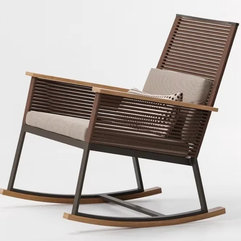 Outdoor Garden Chair Rope Aluminum Chair Terrace Balcony Rocking Chair