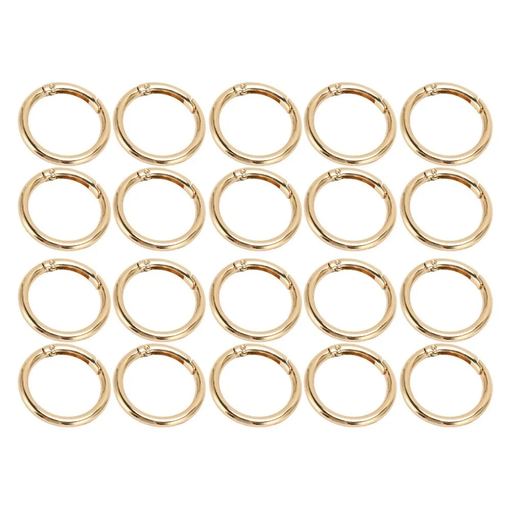 

20pcs Jewelry Tools Gold Spring O Rings 40MM Zinc Alloy Snap Clips Metal Spring Silver Spring Clasps Shoulder Bag