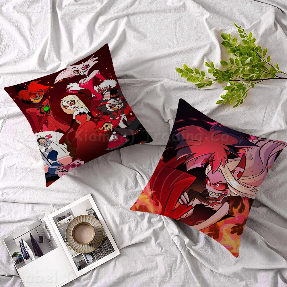 Cartoon Hazbins Hotel 45*45cm Cushion Cover Pillow Cover Decor Pillowcase Home Pillowcase For Couch Pillow