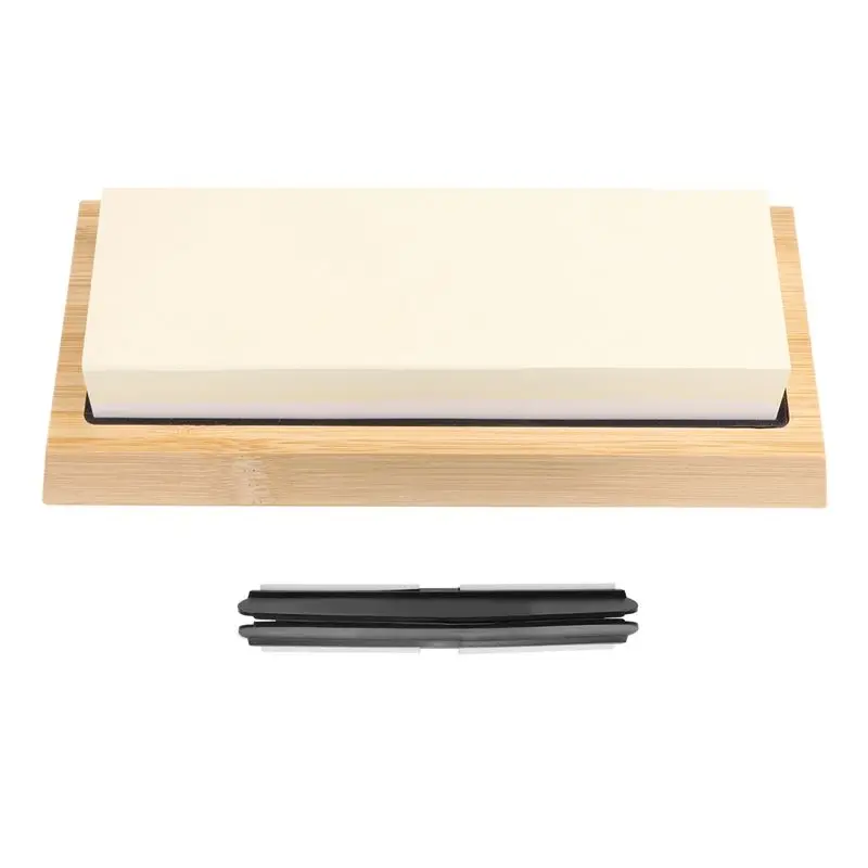 

Набор точильных камней SDFC, двусторонний точильный камень для ножей с зернистостью 5000/10000 для кухни, с нескользящей бамбуковой подставкой и направляющей для угла заточки