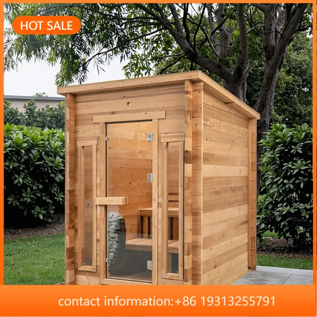 

【Best-selling】2-4 Person Solid Wood Sauna Room Custom Outdoor Steam Sauna Cabin