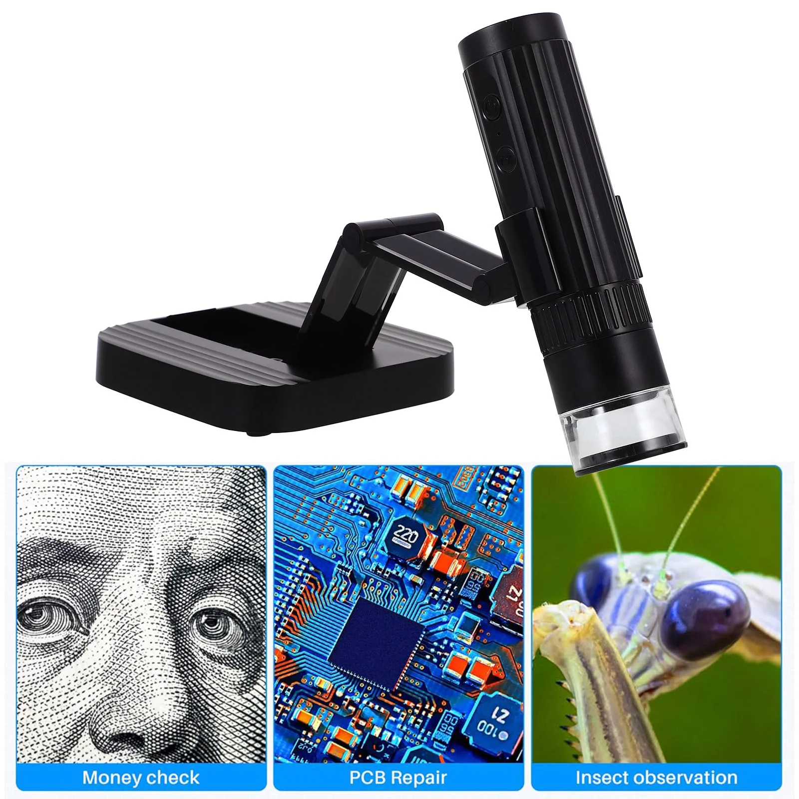 

Handheld Microscope Digital Magnifier USB Camera Mini Phone Lab Electronic Wireless 1000x Resolution Portable
