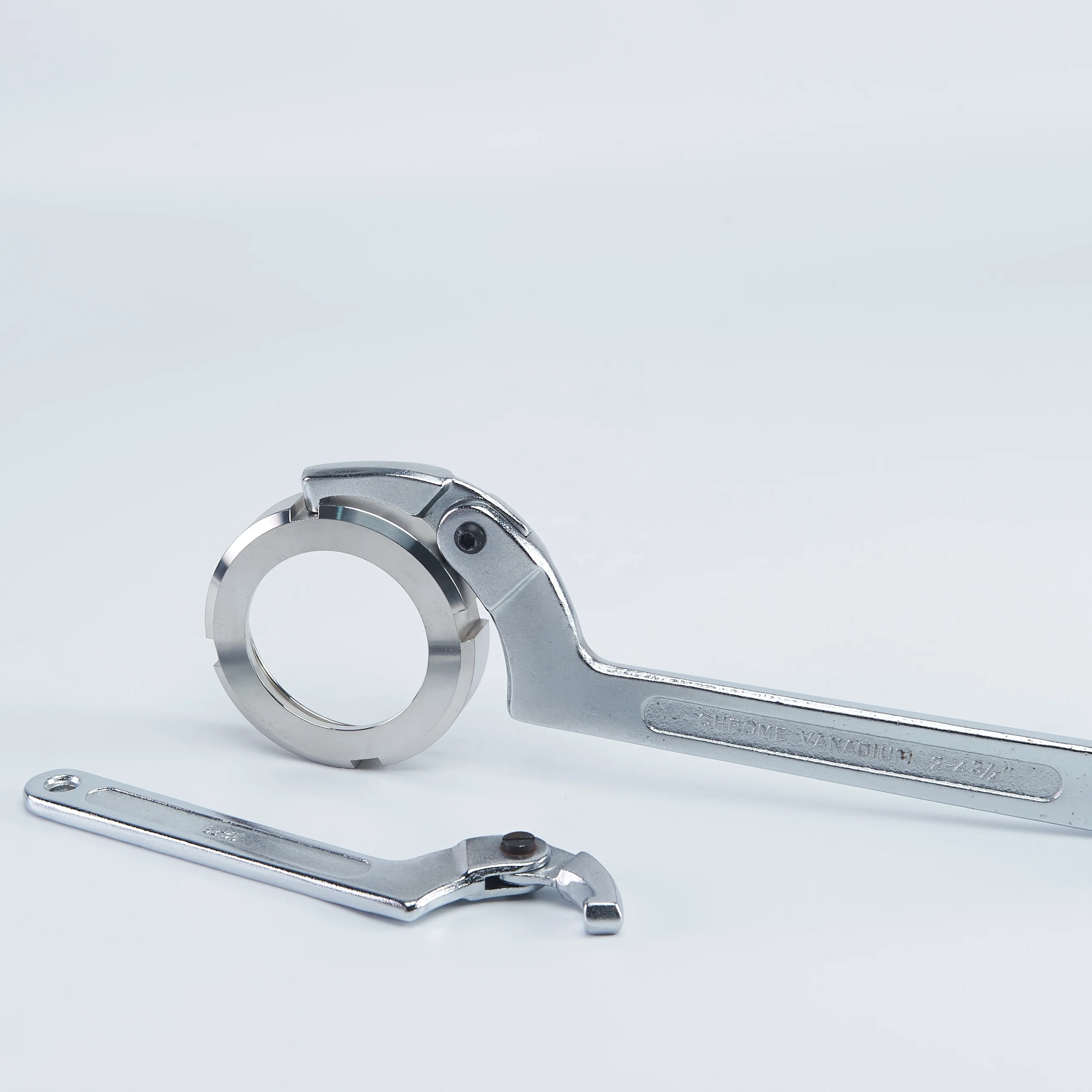 Stainless Steel /Chrome-Vanadium Industrial Grade Adjustable C-Hook Spanner & Union Wrench For Measurement