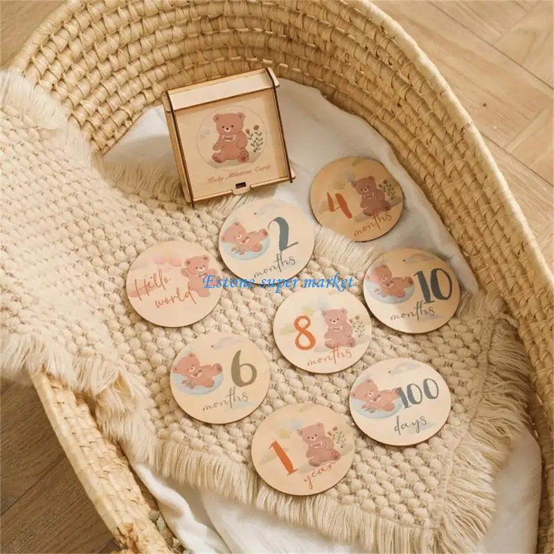 090B Bear Memorial Card Growth Marker Newborn Announcement Cards Photo Card