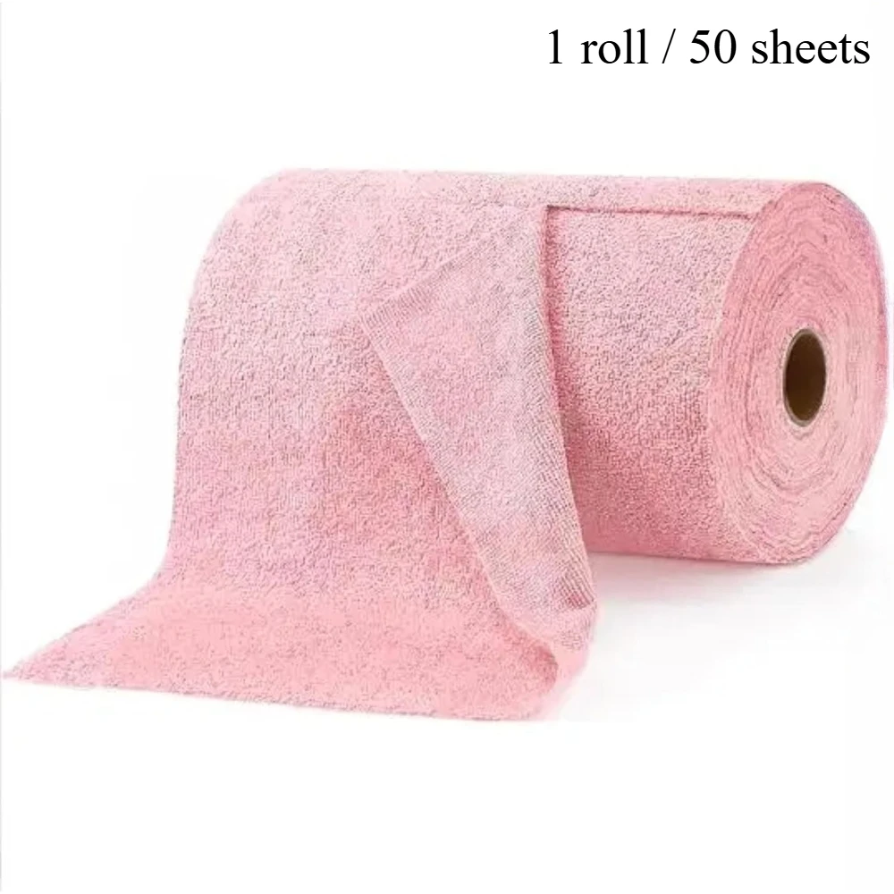 

Рулон из 50 микрофибровых салфеток для уборки, отрывные многоразовые тряпки, ультраабсорбирующие моющиеся чистящие средства