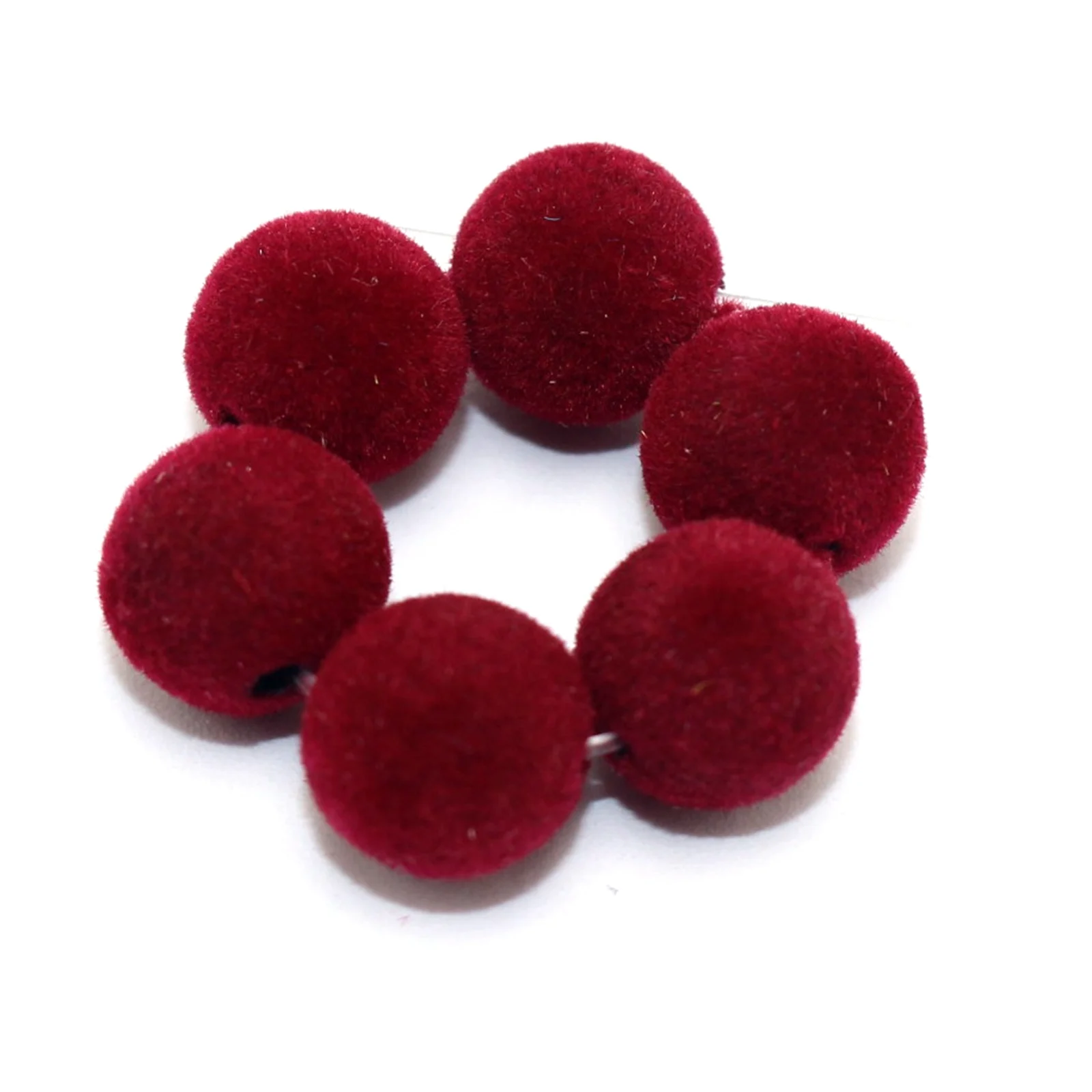 100 Pcs Velvet Acrylic Round Beads 10mm Jewelry Making Choker necklace Tassel Charms