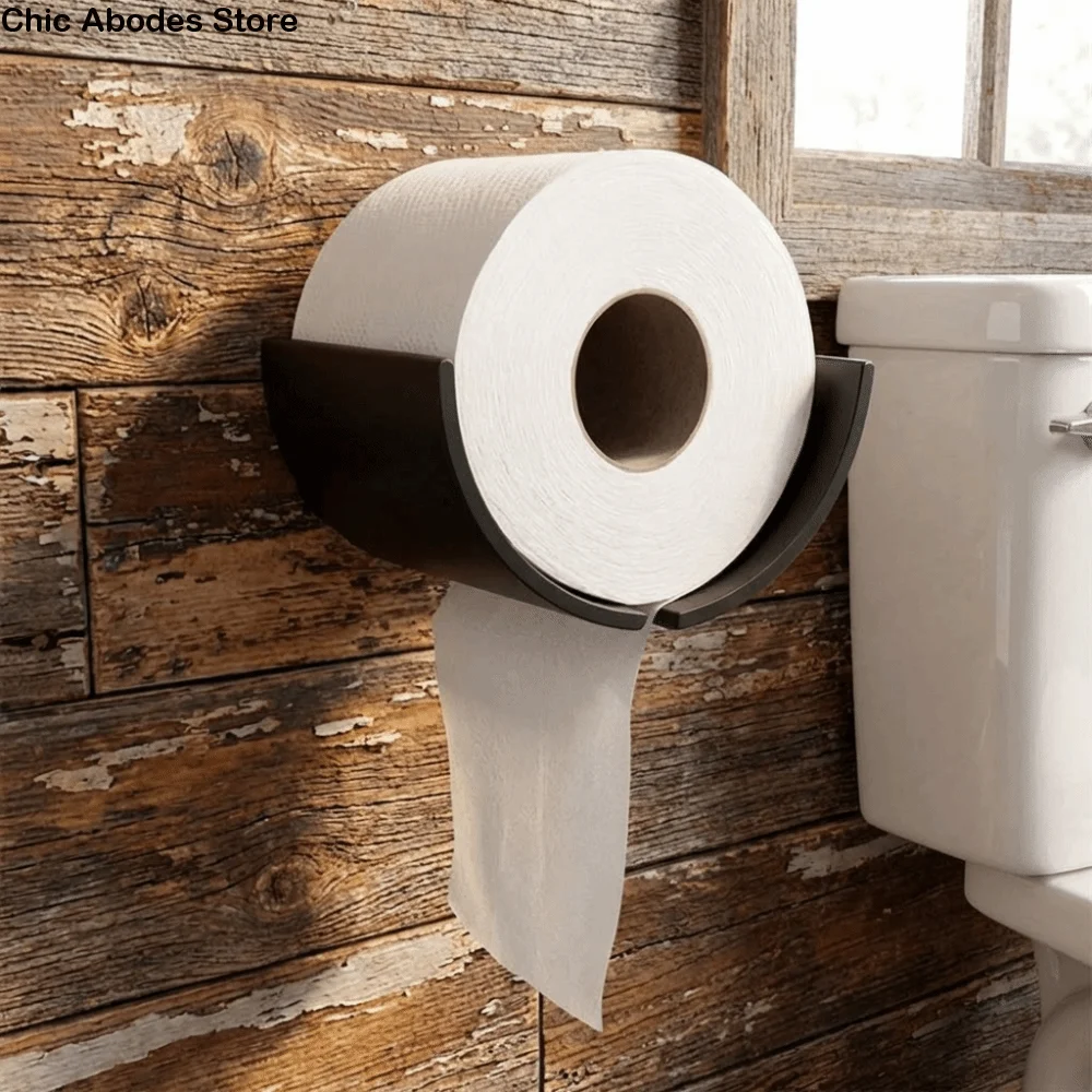 

Plastic Roll Paper Holder Convenient Space-Saving Wall-Mounted Paper Towel Box Simple Multifunctional Bathroom Storage Container