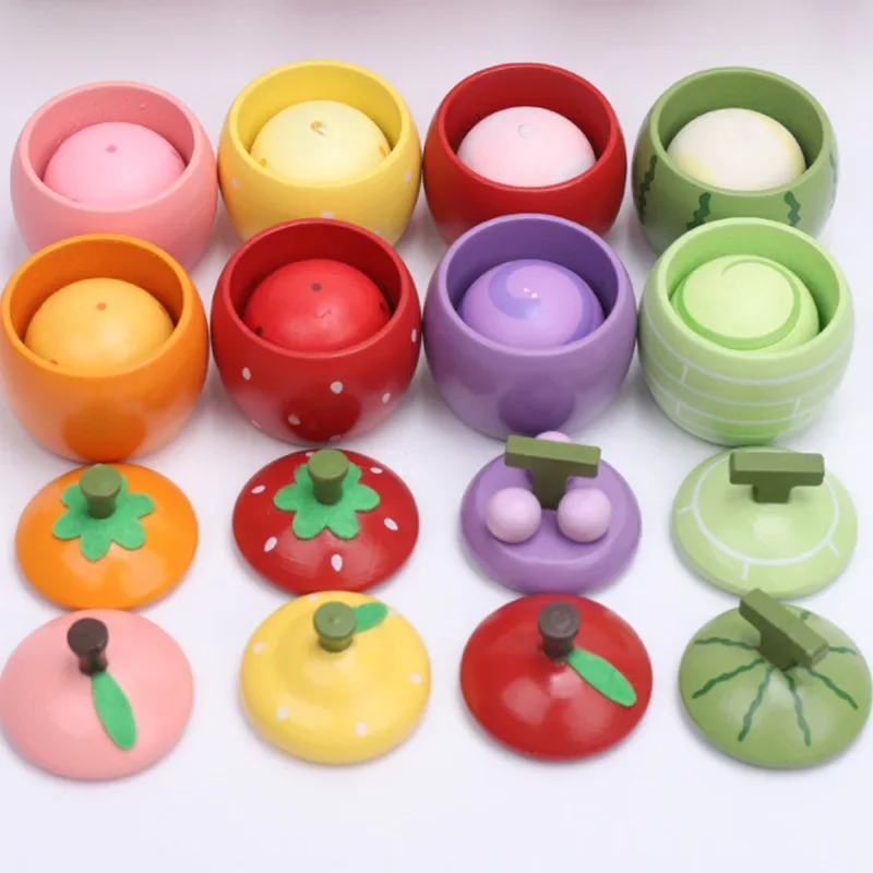 [Funny] Wooden Toy Pretend Play Toy Simulation Magnetic Ice Cream Colourful Kitchen Food Baby Infant Toy Birthday Gift