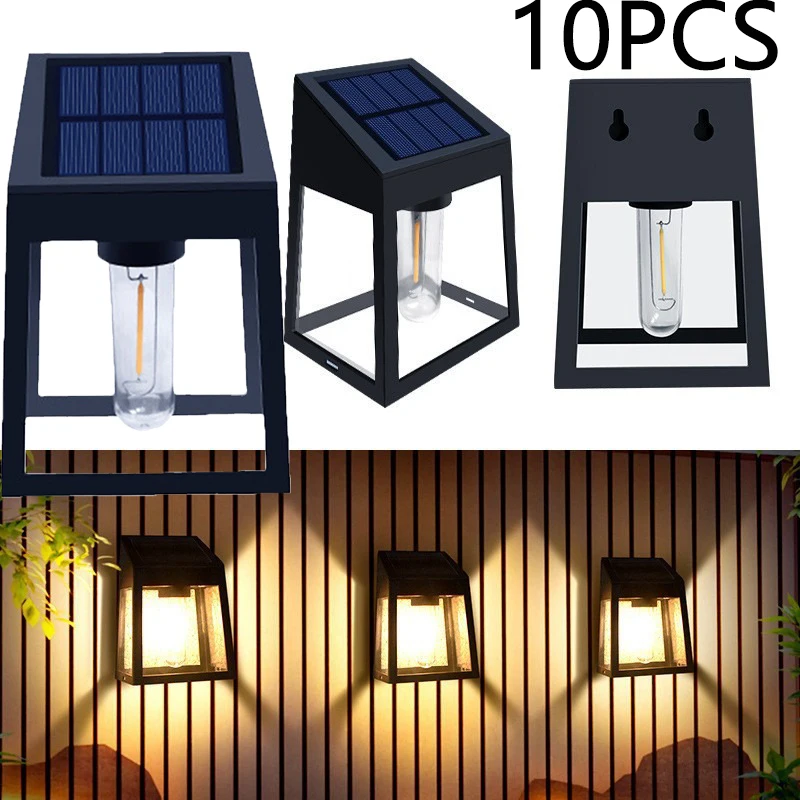 Outdoor Powered Led Solar Wall Lamp Induction Tungsten Filament Night Light Household Waterproof Garden Sunlight Wall Lights
