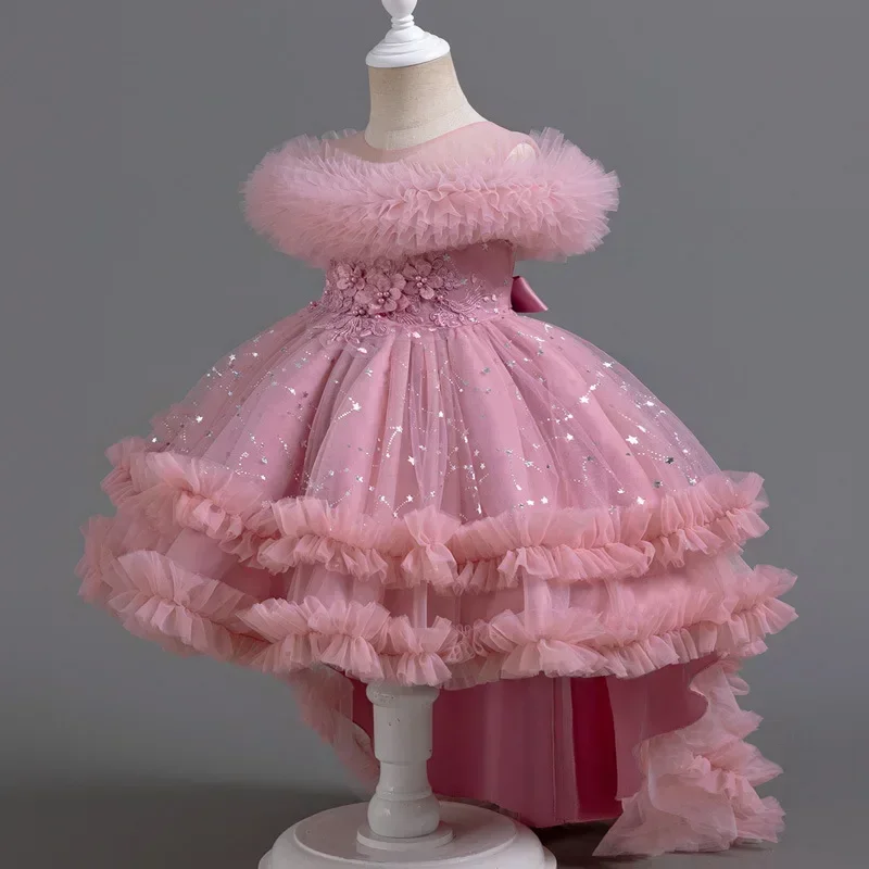

Flower Girl Dresses for Weddings Sleeveless Lace Kids Dresses for Girls Summer Children Girls Party Dresses Customized New