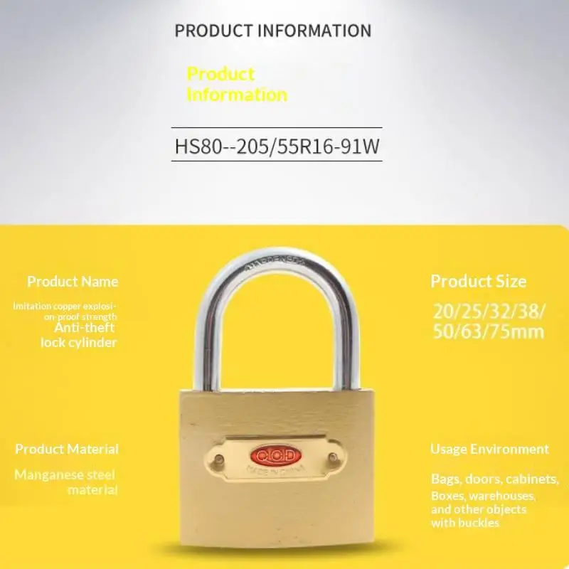 Waterproof Padlocks 20/25/32mm Padlock Suitable For Houses Cabinets And All Types Of Chains Single-Key Single-Lock