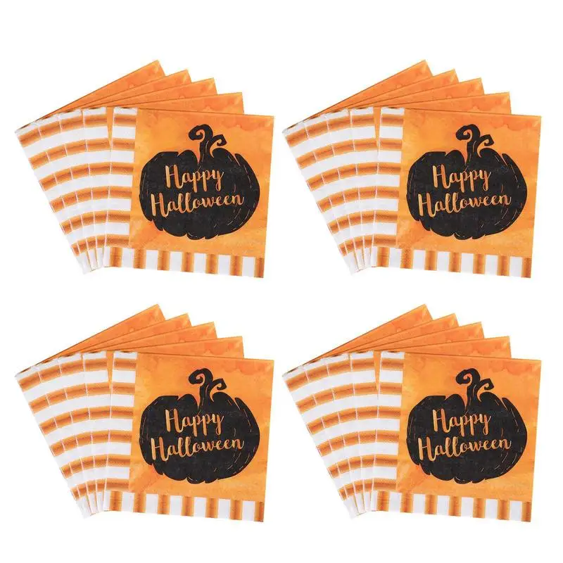 Servilletas de papel de 2 capas para Halloween, manteles para habitación, casa de Halloween, decoración de fiesta de terror, suministros de mesa, 2023