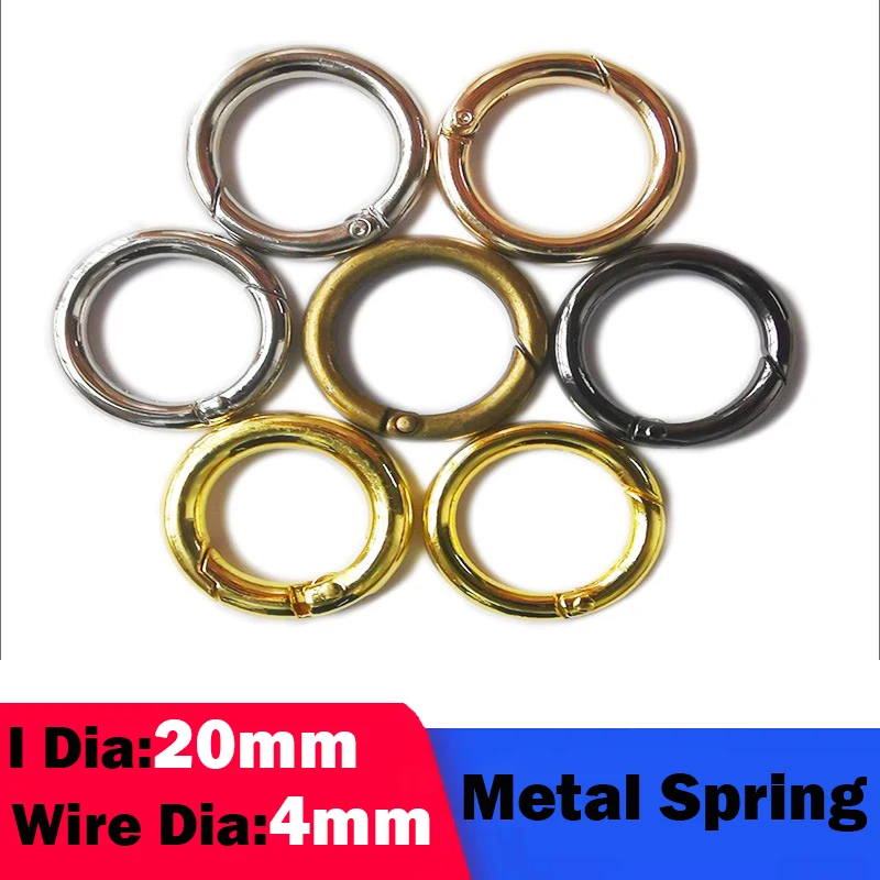 Metal Spring Gate O Ring Openable Leather Bag Handbag Belt Strap Buckle Keyring Luggage Pendant Dog Chain Snap Clasp Clip Hook