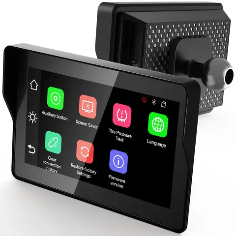 จอแสดงผลมอเตอร์ไซค์ขนาด 5 นิ้ว ระบบไร้สาย Carplay สำหรับมอเตอร์ไซค์ จอแสดงผลดิจิตอลแบบพกพา รองรับ Android Auto GPS BT พร้อมระบบนำทางและ Siri