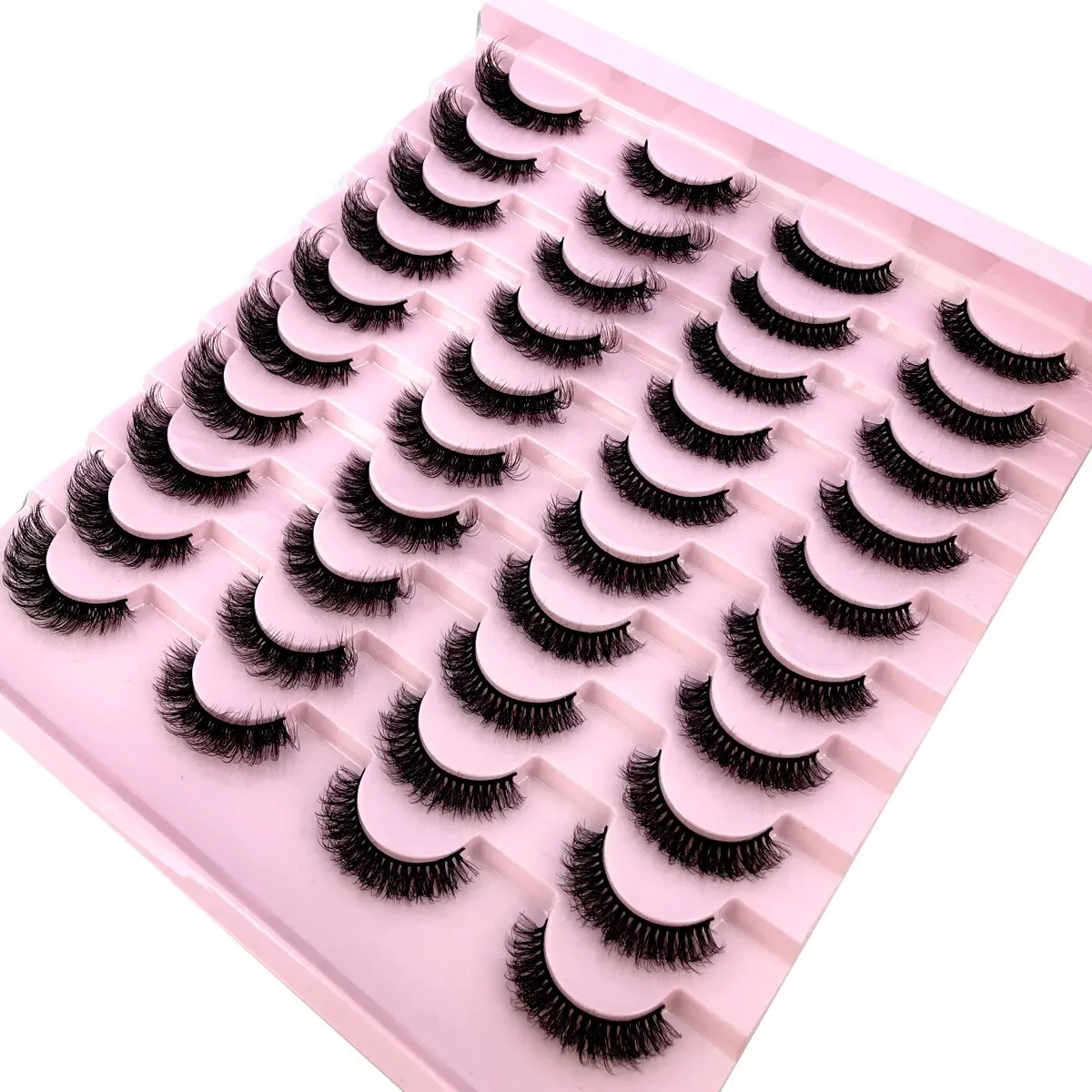 HBZGTLAD nuevo 20 pares de pestañas de visón 3D pestañas postizas de imitación de visón esponjosas pestañas suaves y gruesas pestañas postizas dramáticas maquillaje