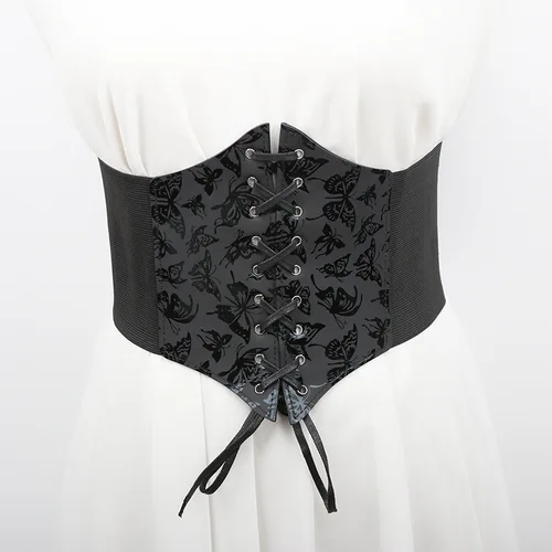 Imagen 2 del producto Corsé Sexy para mujer, ropa moldeadora de cuerpo, cinturón ancho de cuero, fajas, cinturones para mujer, corsés y Bustiers adelgazantes de cintura alta