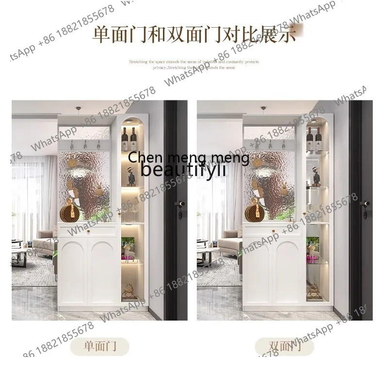 D178 Entrance cabinet integrated living room screen partition French cream wind facing the door Entrance cabinet