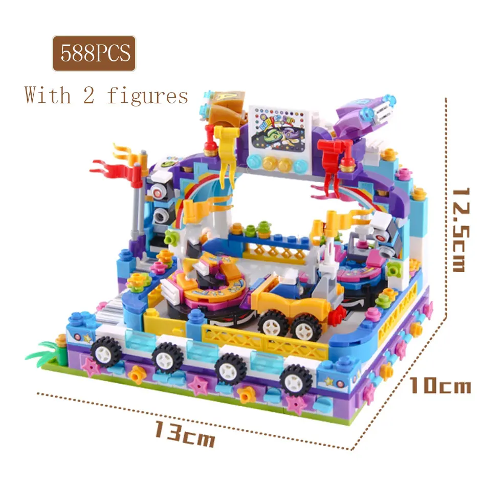 3 Type Pirate ship Micro Building Blocks Mini Bricks Amusement Park Friends City Srteet view Toys for Children Gift