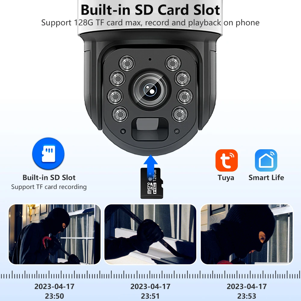 كاميرا شبكة مراقبة تعمل بالطاقة الشمسية واي فاي 5 ميجابكسل تدعم تكبير 30X لرؤية بعيد 2 كجم طاقة منخفضة في الهواء الطلق IP66 رؤية ليلية واضحة مقاومة للماء #6