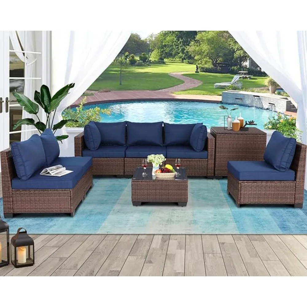 

Patio Furniture Sets,Outdoor Sectional PE Rattan Furniture Patio Conversation Set with Cushions,Garden Furniture Sets.