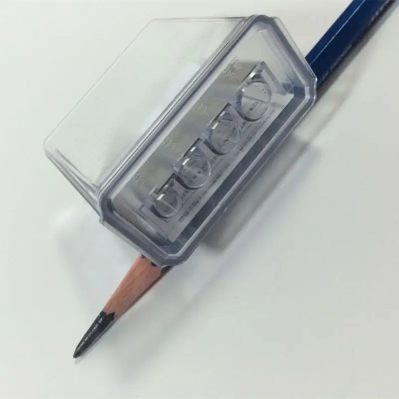 متعددة الوظائف 4 ثقوب الفحم مبراة طويلة الأساسية الرصاص رسم الفن رجل R9UA